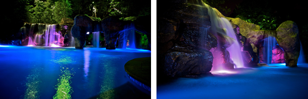 LED lit Swimming Pools