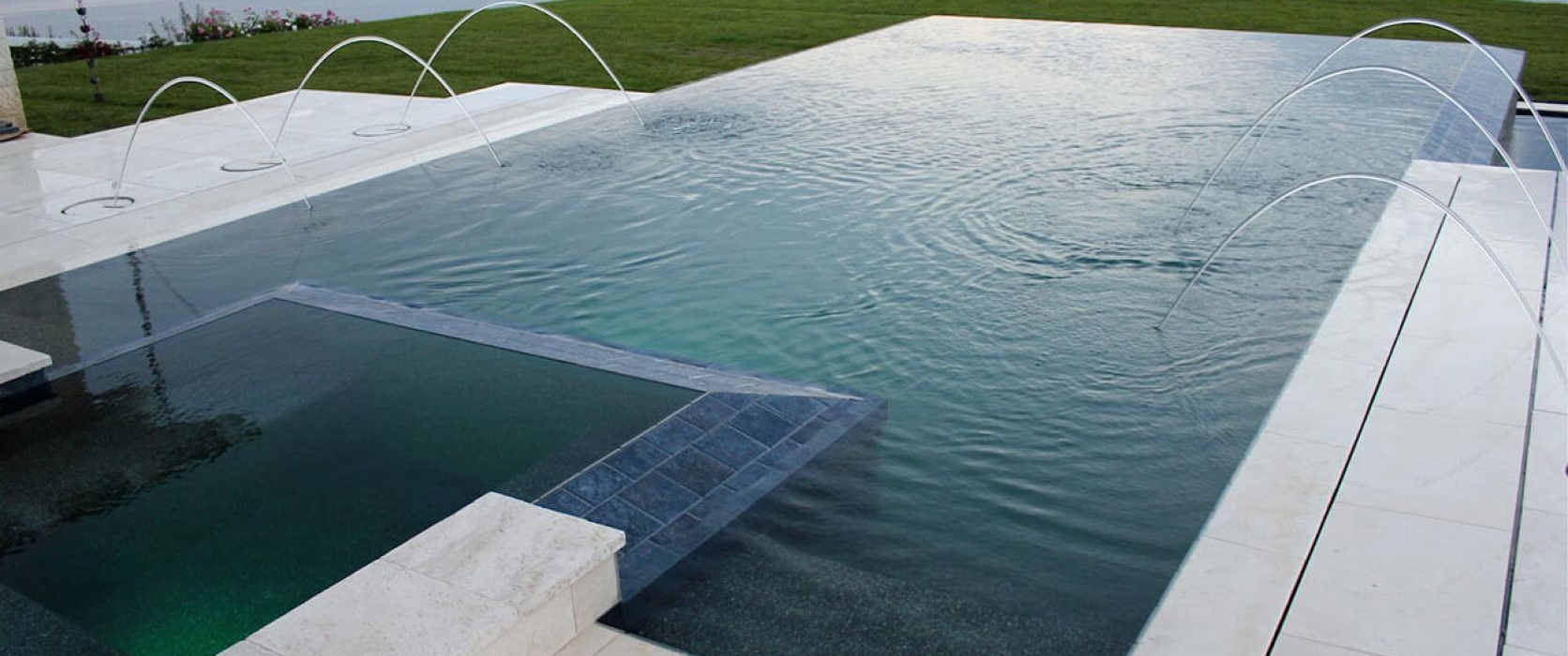 fiberglass pool with infinity edge